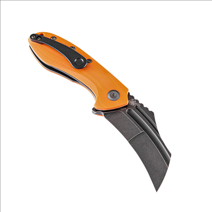 KTC3 T1031A4 Black TiCn Coated 154CM Blade Orange G10 Handle with Koch Tools Design