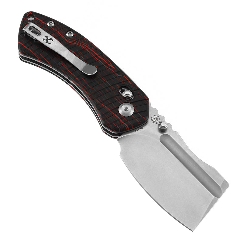 Kansept Korvid V | Crossbar Lock | Red & Black G-mascus | 2.91" Stonewashed D2 Blade | Koch Tools Designed | TE2030V6