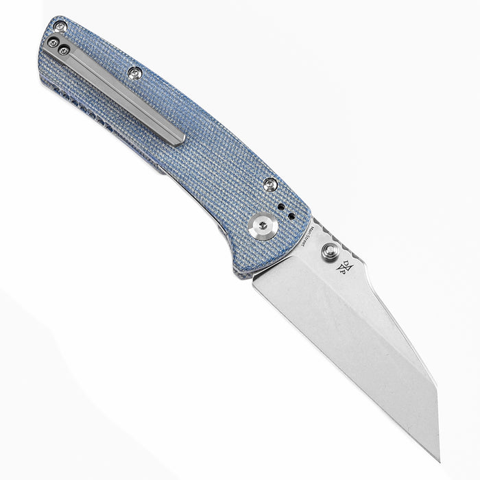 KANSEPT Main Street Thumb Stubs Blue Micarta Handle (3.36'' 154CM Blade) Dirk Pinkerton Design-T1015E5