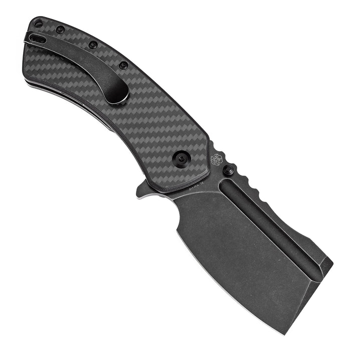 KANSEPT XL Korvid Flipper Knife Carbon Fiber with G10 Handle (3.55'' CPM S35VN Blade) Koch Tools Design-K1030A10