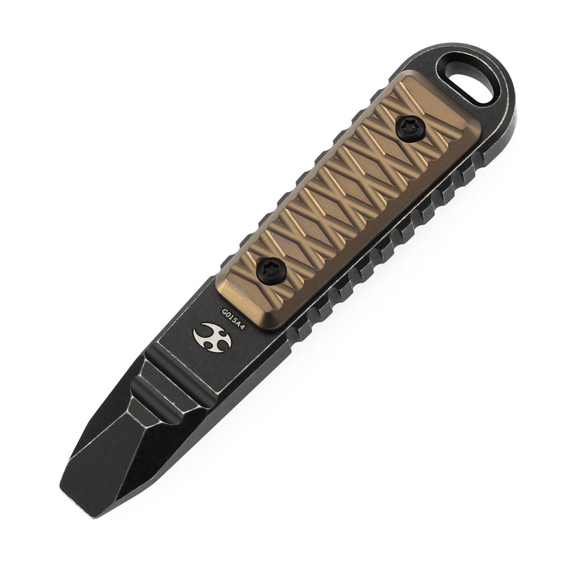 Kansept EDC Kursor Blackwash Titanium+Bronze Anodized Titanium with Tsukamaki-Inspired Pattern Designed by Koch Tools-G015A4