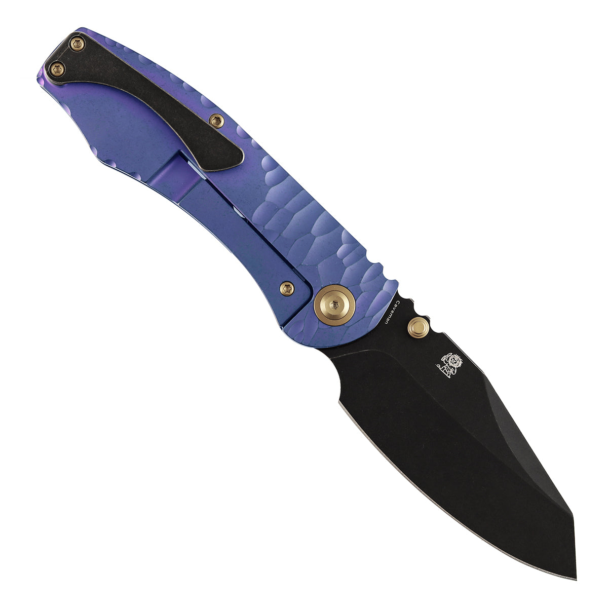 Kansept Caveman | Frame Lock | Purple Anodized and Stonewashed