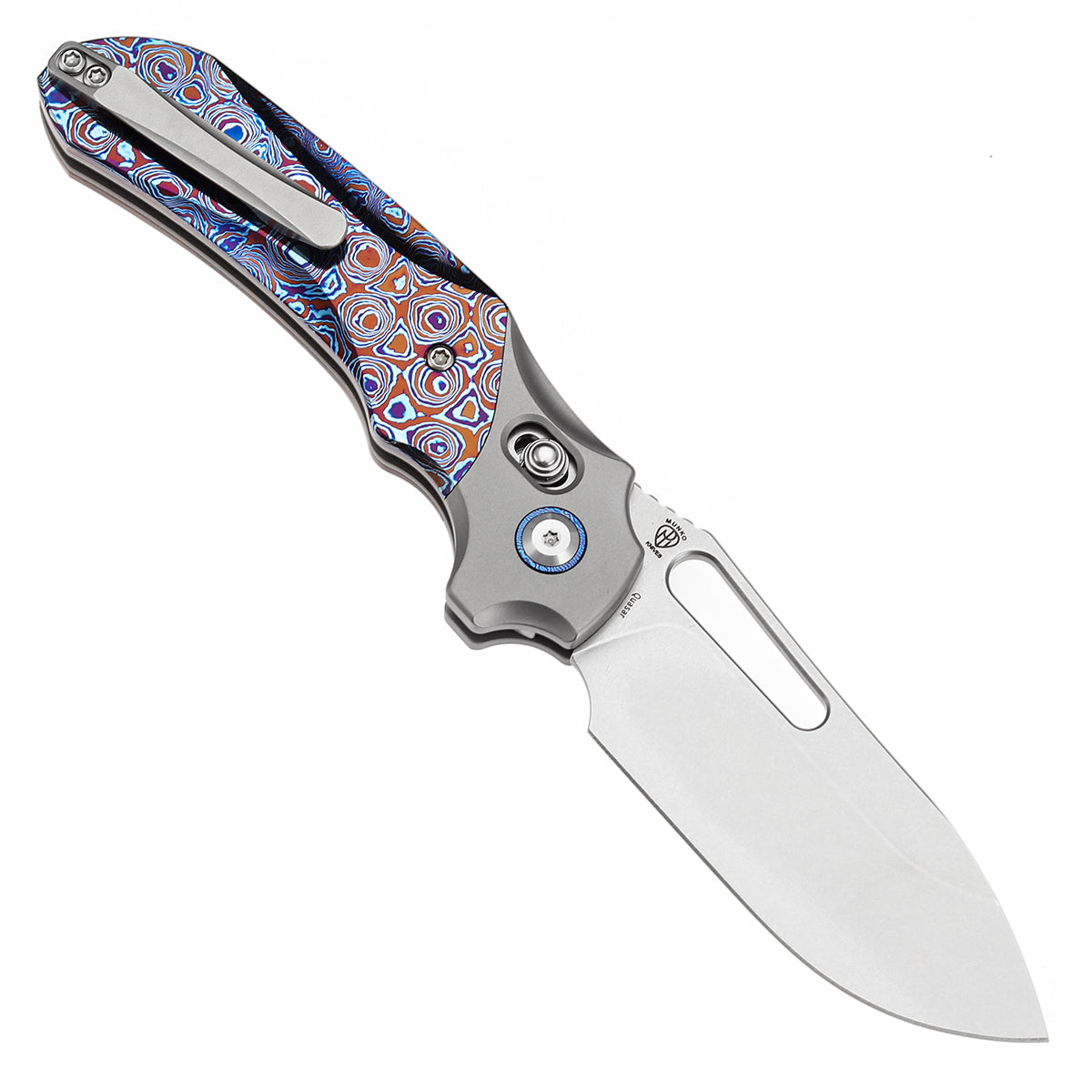 KANSEPT Quasar Cross Bar Lock Stonewashed Titanium and Timascus
