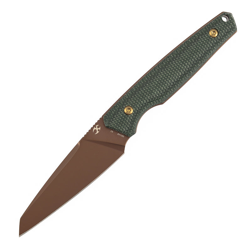 Kansept Parr | Fixed Blade | Green Micarta | 3.12" Rose Gold D2 Blade | Jonathan Styles Design | G011A8
