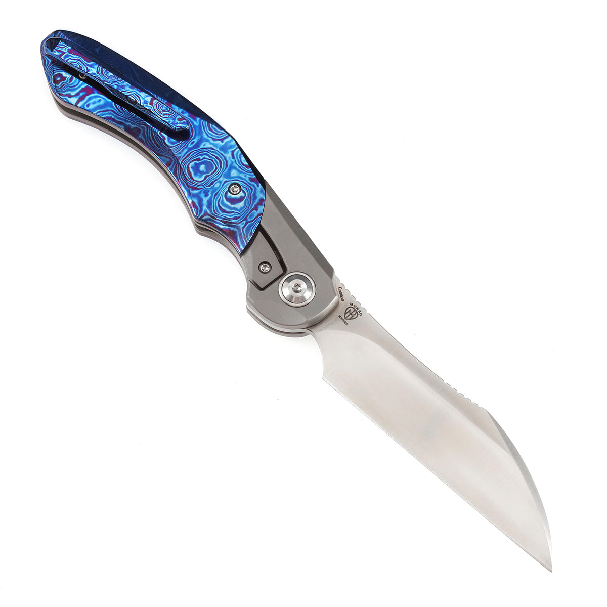 KANSEPT Cosmos Flipper Knives Titanium + Timascus( 3.58''CPM 20CV