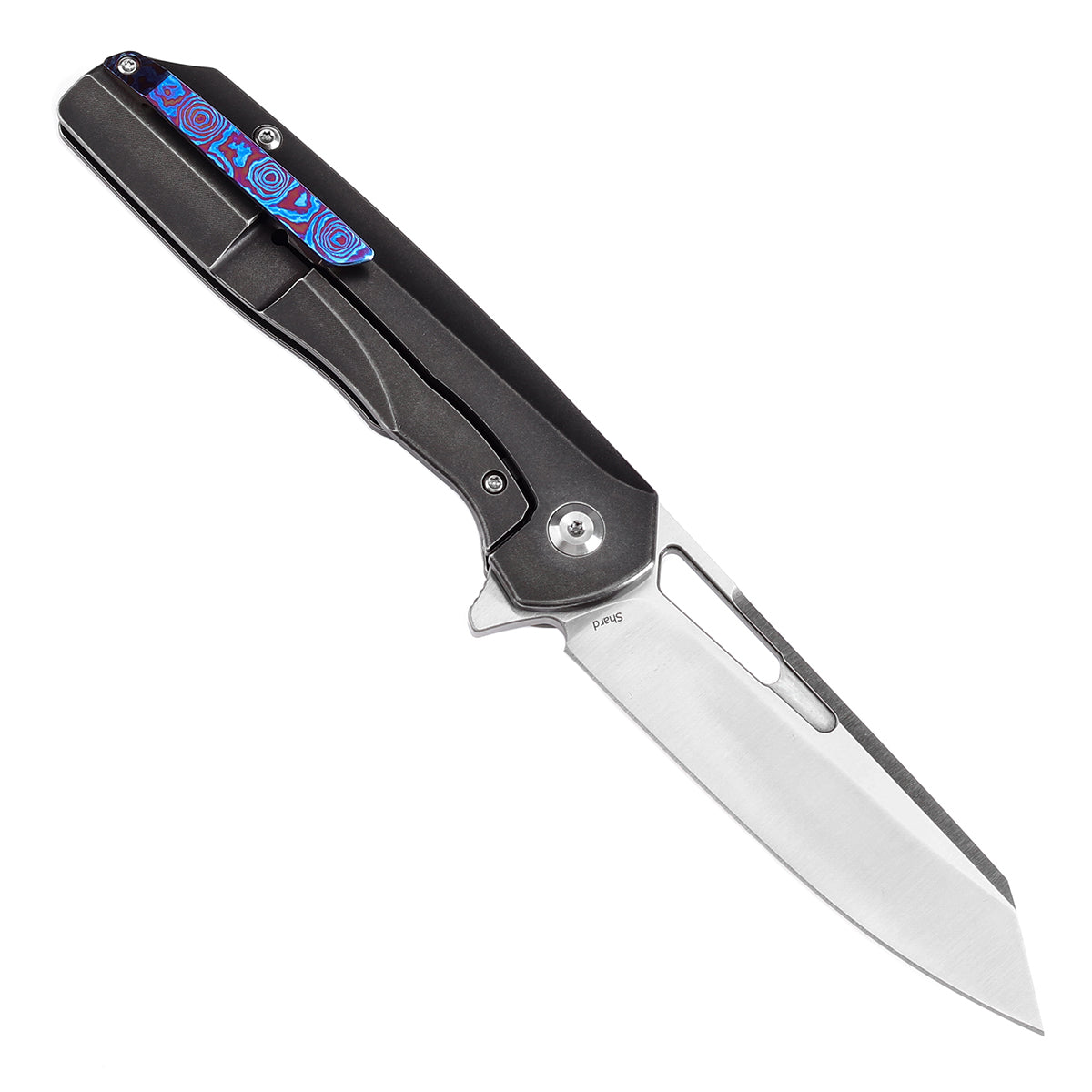 KANSEPT Shard Blackwash Titanium with Timascus and Timascus Clip