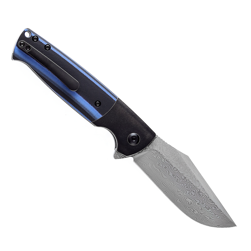 Shikari SBL Button Lock K2027D2 Damascus Blade Black Stonewashed Shikari SBL Button Lock K2027D2 Damascus Blade Black Stonewashed