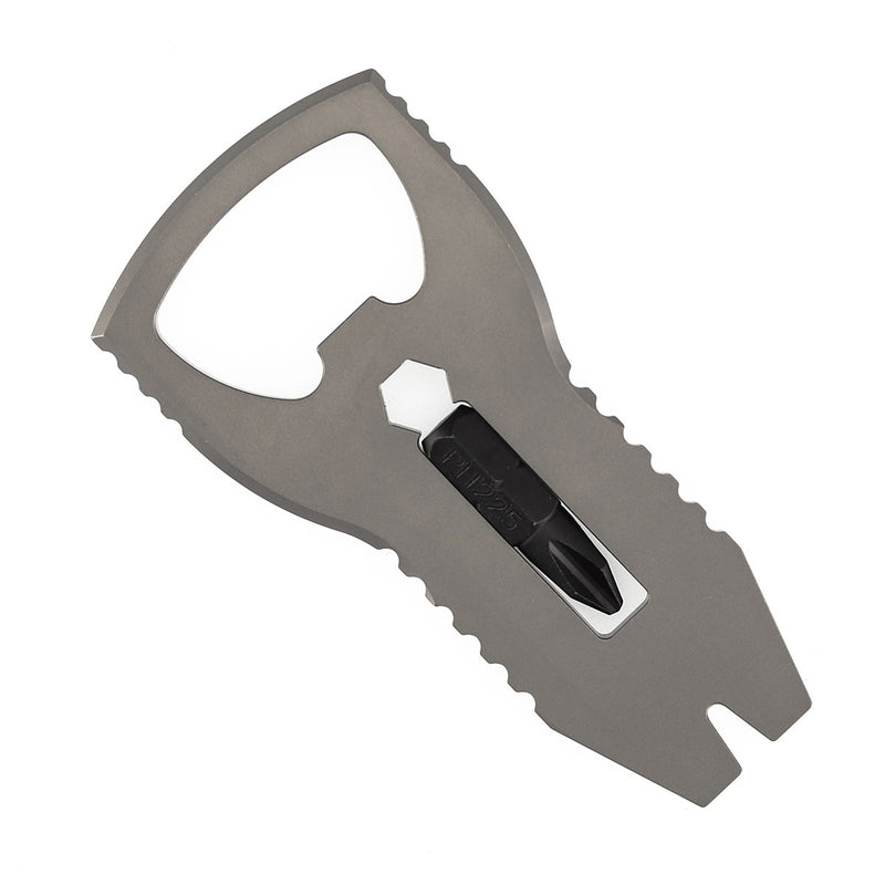 Kansept EDC PryofSorts C010A1 EDC Multi-Tool | Beadblasted Titanium | Bottle Opener, Pry Bar & Screwdriver | Designed by Koch Tools