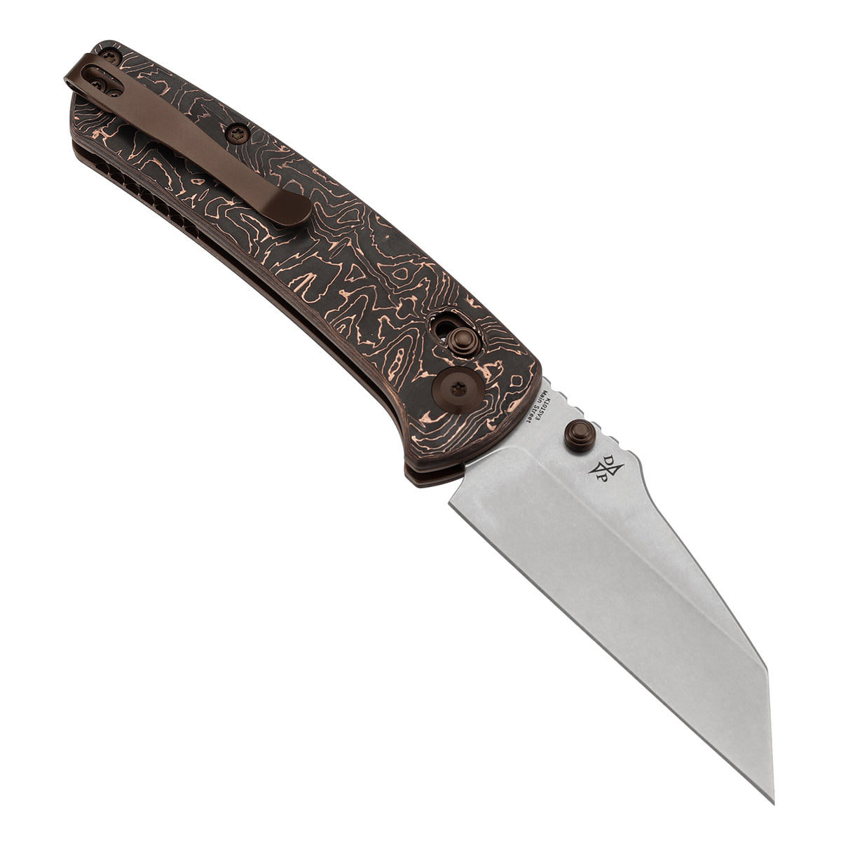 KANSEPT Main Street Crossbar Lock Knife Copper Carbon Fiber Handle