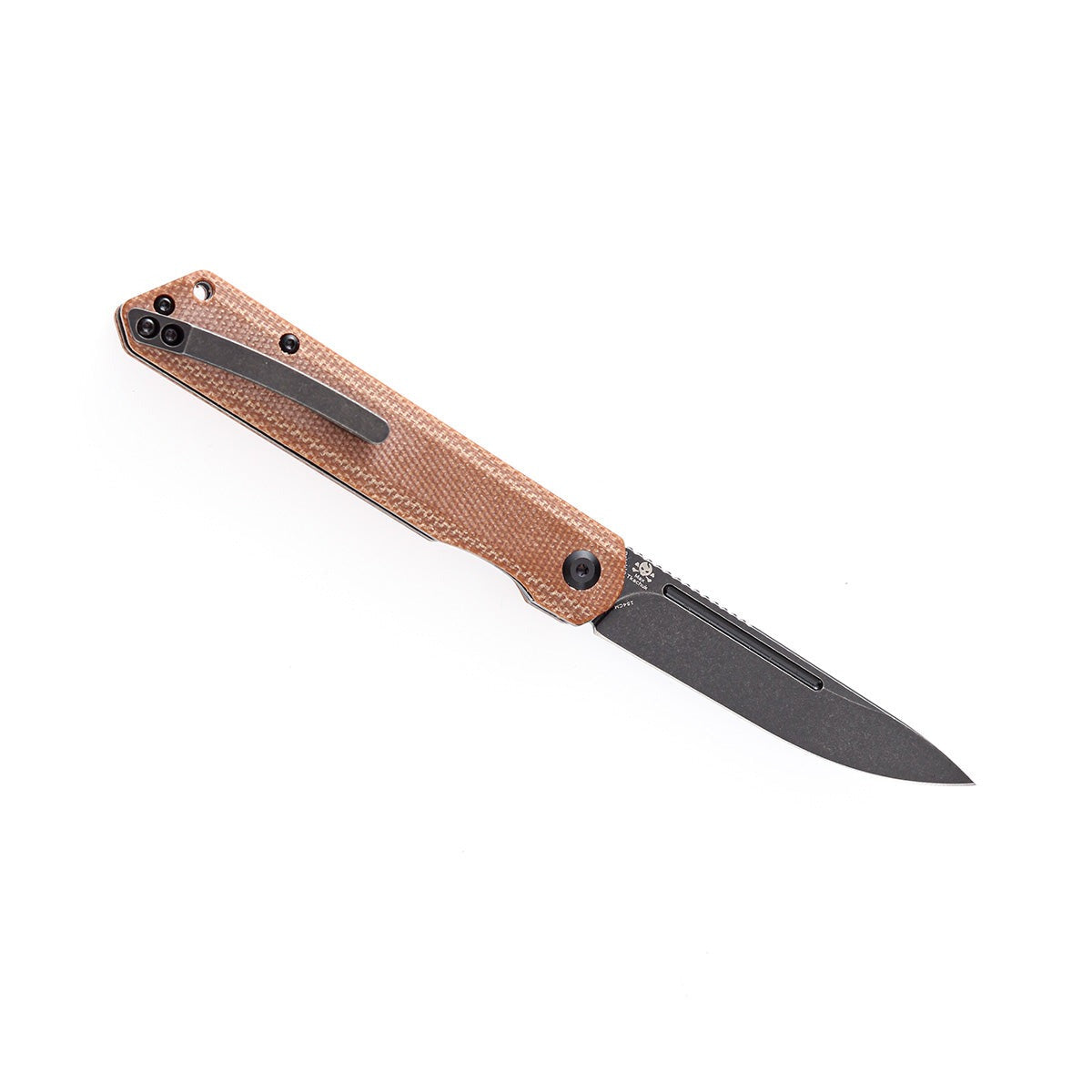 KANSEPT Prickle Flipper Knife Brown Micarta Handle (3.53''154CM