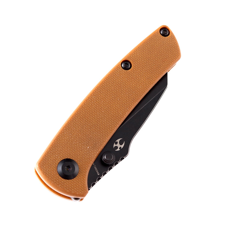 KANSEPT Little Main Street Thumb Studs Knife Brown G10 Handle (2.26'' 154CM Blade) Dirk Pinkerton Design -T2015A8