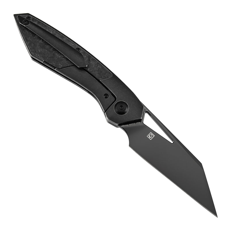 KANSEPT STRIP | Thumb Hole | Shred Carbon Fiber & Blackwash Titanium | 3.4" Mirror DLC Magnacut Blade | RON STEELE DESIGN | K1113A1