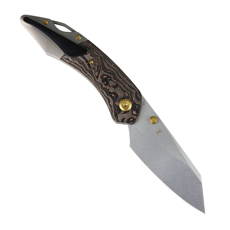 K9 | Bolster Liner Lock | Copper Carbon Fiber & Plain Titanium | 3.63" CPM S35VN | Keanison Knives Design | K1151A2