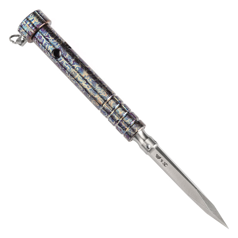 Kansept EDC Tool Stiletto G005A1 5CR13 Steel & Titanium with Lightning Strike Finish Designed by Marco Panella