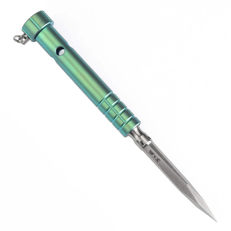 Kansept EDC Tool Stiletto G005A4 5CR13 Steel & Green Anodized Titanium Designed by Marco Panella