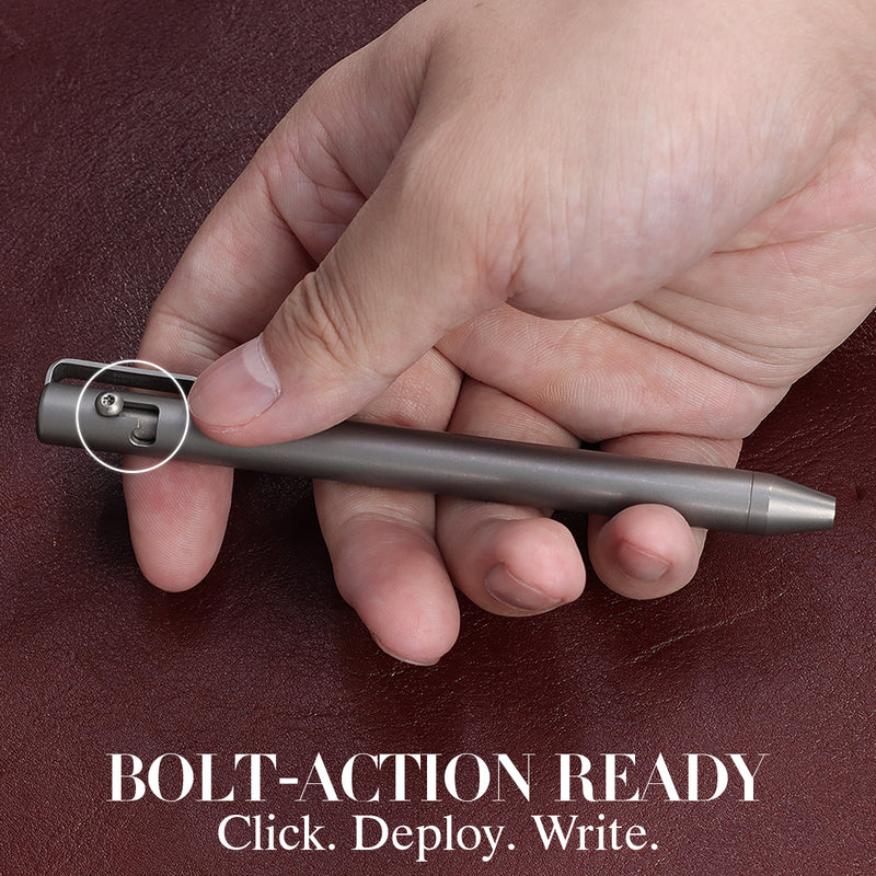 Kansept EDC Scavenger Bolt Action Beadblasted Titanium Pen DIY Friendly Designed by Kevin Passon-G013H3