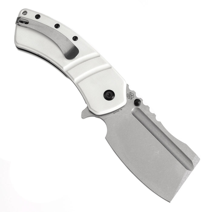 KANSEPT XL Korvid Flipper Knife White G10 Handle (3.55'' 154CM Blade) Koch Tools Design-T1030A9