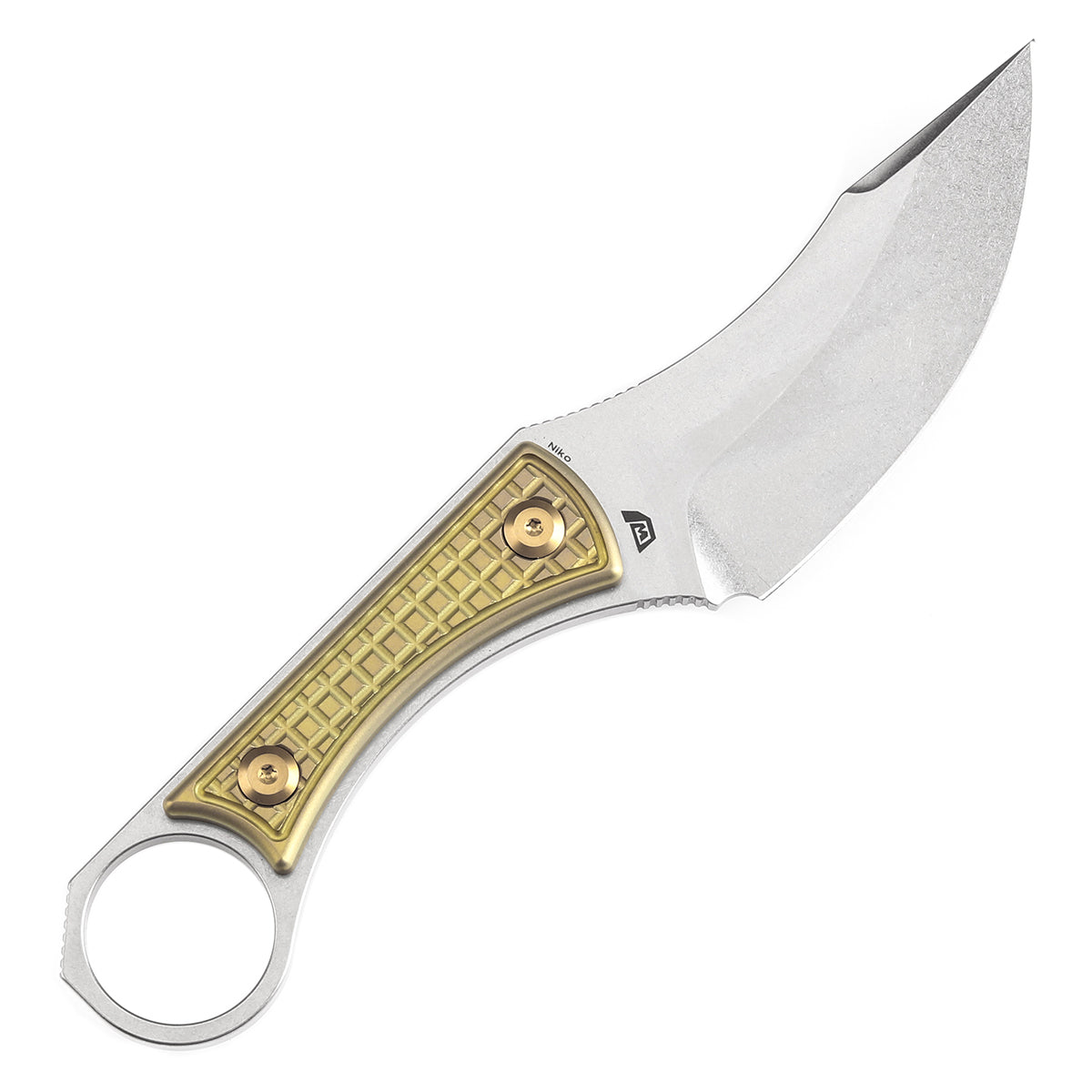 KANSEPT Niko Fixed Knife Bronzed Anodized Titanium with Frag