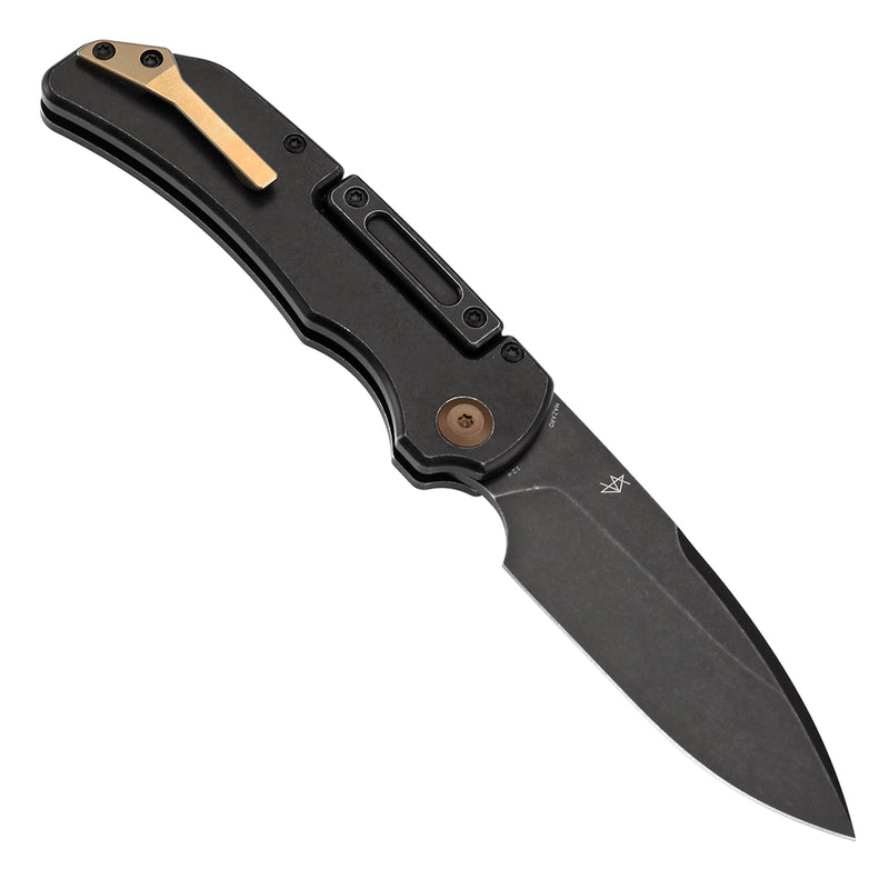 KANSEPT Hazard Bali Lock Knife Blackwash Titanium Handle(3.63" CPM S35VN Blade)Steven Dunnuck Design-K1104H3