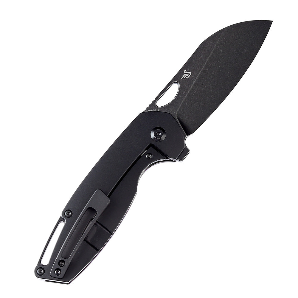 Model 6 K1022B4 Black Stonewashed CPM-S35VN Blade Timascus + Black