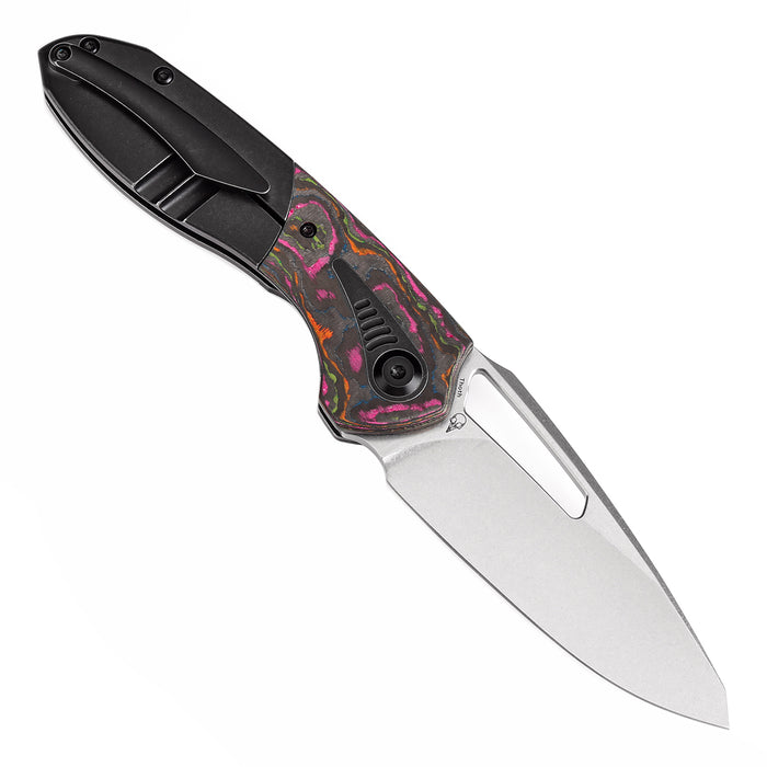 KANSEPT Thoth Thumb Hole Knife Blackwash Titanium and 80S Camo Carbon Handle (3.43''CPM 20CV Blade ) Sparrow Knife Co Design -K1075A1