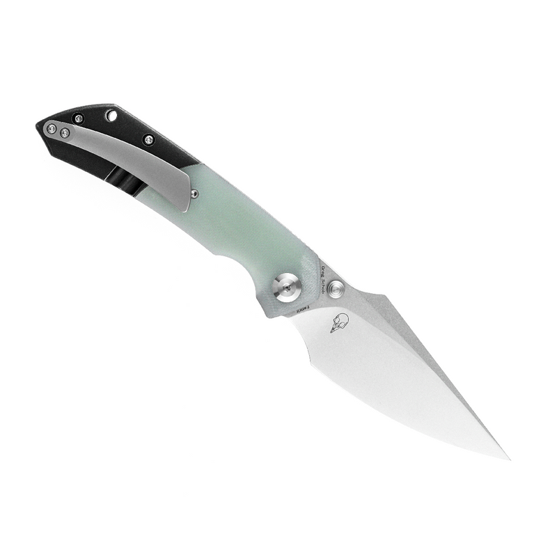 KANSEPT Fenrir Front Flipper/Thumb Stud Knife Jade G10  +Titanium Handle (3.48'' CPM-S35VN Blade) Greg Schob Design-K1034A5