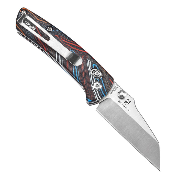 KANSEPT Little Main Street Cross Bar Lock Multi-colored G-mascus G10 Handle (2.26'' Satin 154CM Blade) Dirk Pinkerton Design T2015V8