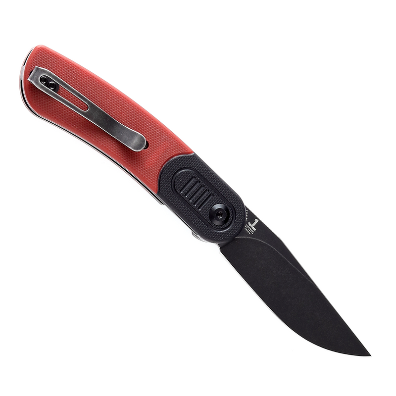 Reverie T2025B6 Black Stonewashed 154CM Blade Black and Red G10 Handle Design by Justin Lundquist