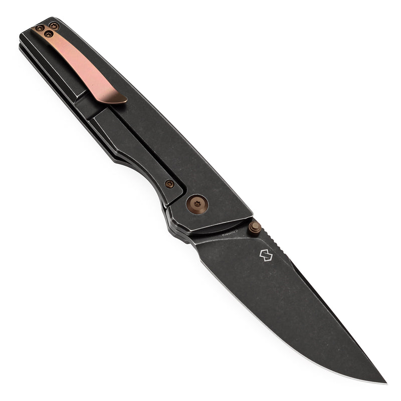 KANSEPT Chimera Thumb Stub Blackwash Titanium Handle (3.15" CPM S35VN Blade) with Matsey Design-K1096A3