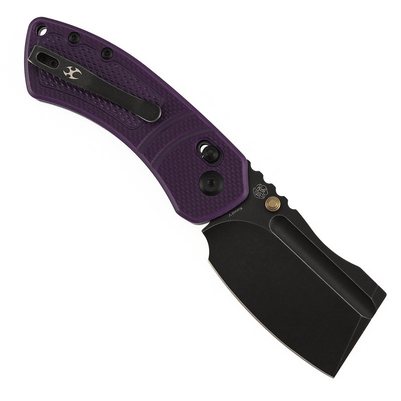 Kansept Korvid V | Crossbar Lock | Purple G10 with Diamond Pattern | 2.91" Blackwash D2 Blade | Koch Tools Designed | TE2030V3
