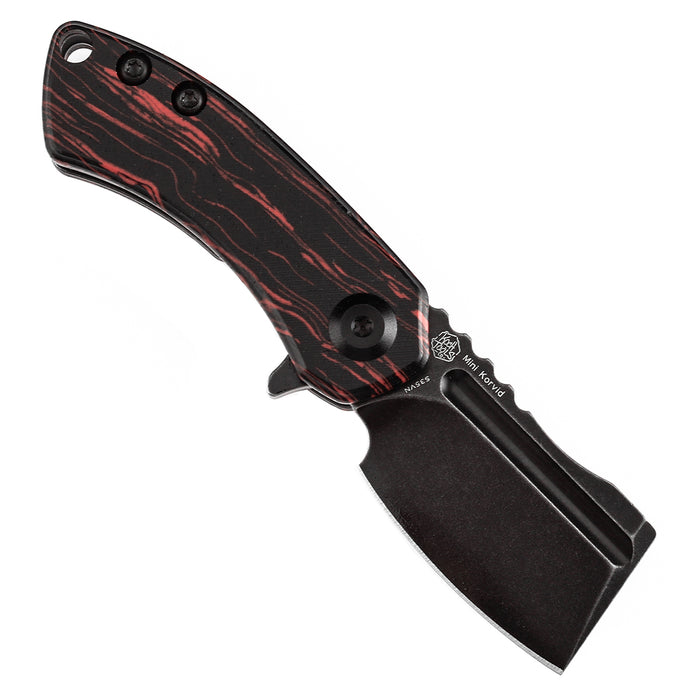 KANSEPT Mini Korvid Flipper Knife Red and Black G-mascus(1.45'' CPM S35VN Blade) Koch Tools Design-K3030S1