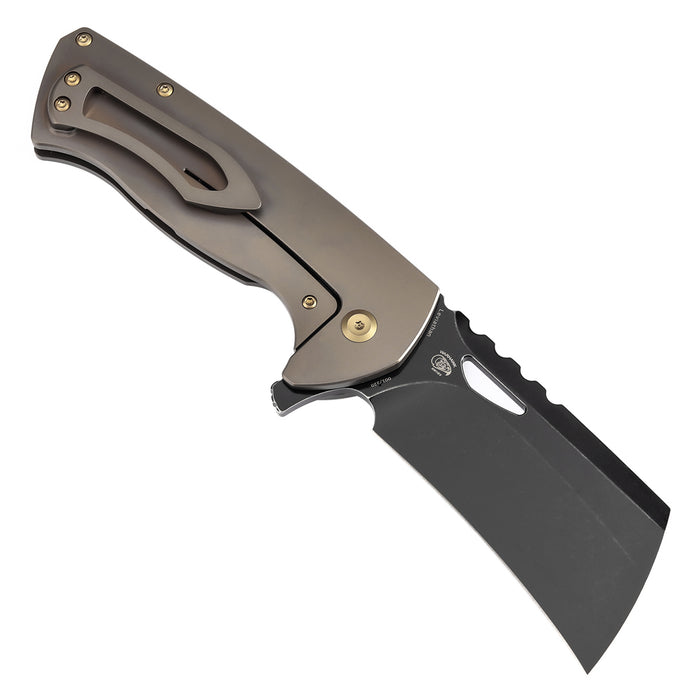 KANSEPT Leviathan Flipper Bronze Anodized Titanium Handle (3.9''CPM S35VN Blade ) Warhawk Knives Design -K1083A2