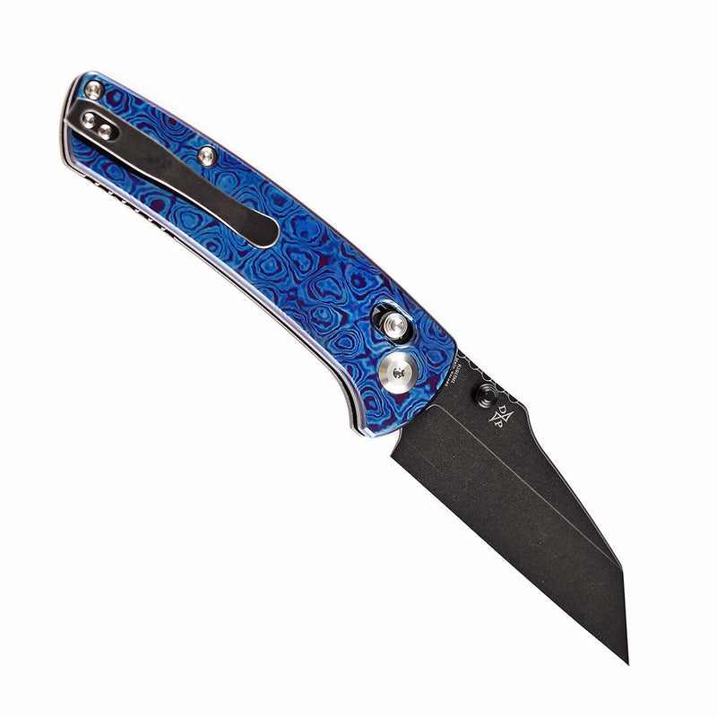 KANSEPT Main Street Thumb Studs/Crossbar Lock Knife  Timascus Handle (3.36''CPM 20CV Blade) Dirk Pinkerton Design-K1015M1