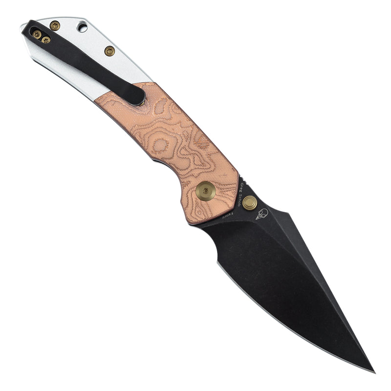 Kansept Fenrir | G-10 with Copper Foil | 3.45'' 154CM Blade | Sparrow Knife Design | T1034B2
