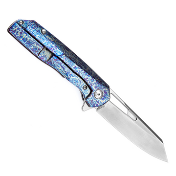 KANSEPT Shard K1006A16 Satin CPM-S35VN Blade Lightning Strike Anodized Titanium Handle With Kim Ning Design