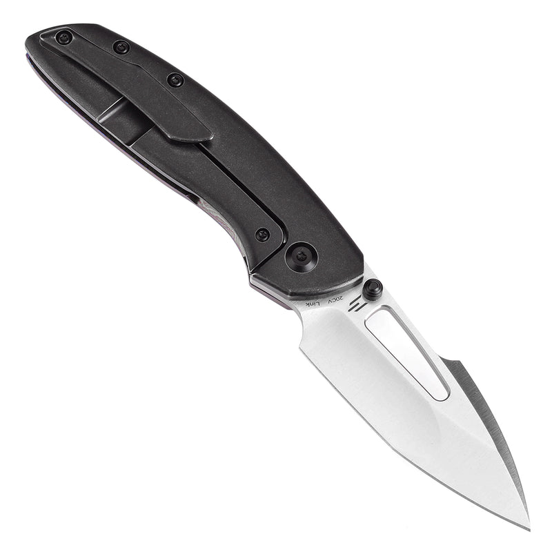 KANSEPT Link Thumb Studs Timascus and Blackwash Titanium Handle (3.0''CPM 20CV Blade )Johnathan Shaw Design-K1068A3