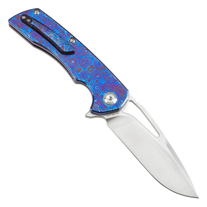 KANSEPT KRYO Thumb Hole Timascus Handle (3.58" CPM S35VN Blade) Kim Ning Design-K1001M2