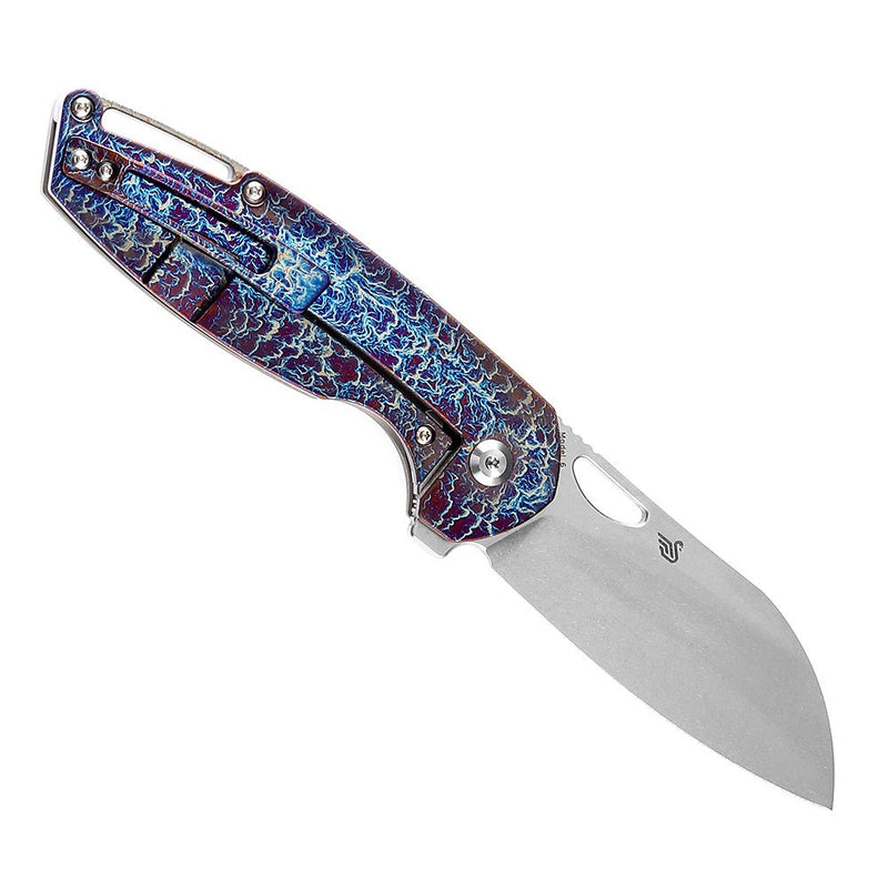 Model 6 K1022B8 Stonewashed CPM-S35VN Lightning Strike Titanium Handle Designed  by Nick Swan