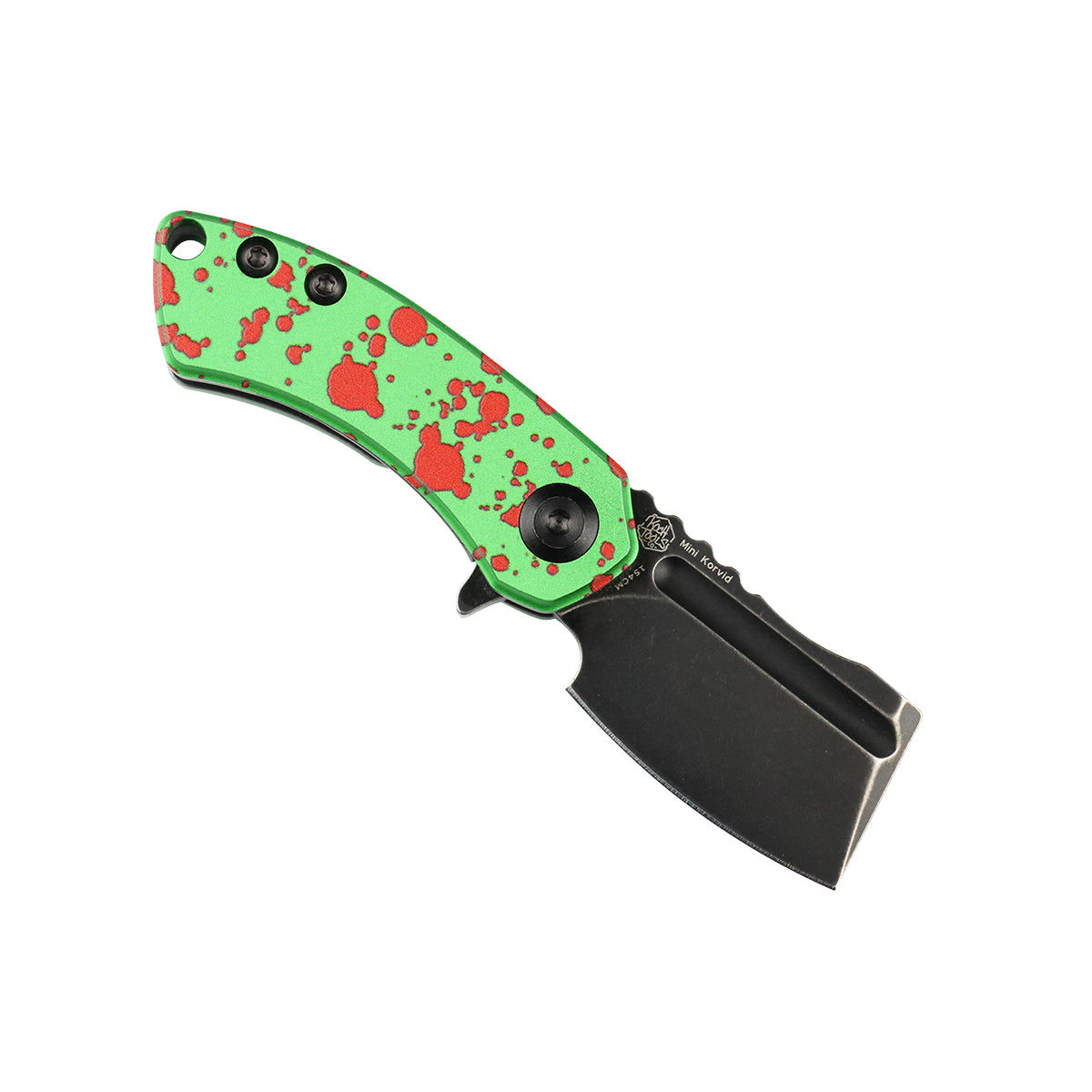 KANSEPT Mini Korvid Flipper Knife Zombie Green Anodized Aluminum
