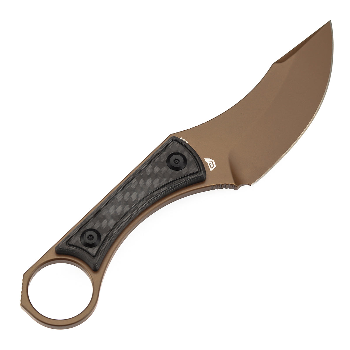 niko、ページ KANSEPT Niko Fixed Knife Twill Carbon Fiber Handle (3.54''Rose