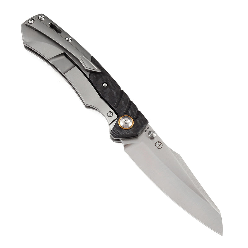 KANSEPT Weim Thumb Studs Knife Twill Carbon Fiber+Titanium Handle (3.28''CPM S35VN Blade)Jonathan Styles Design-K1051A1