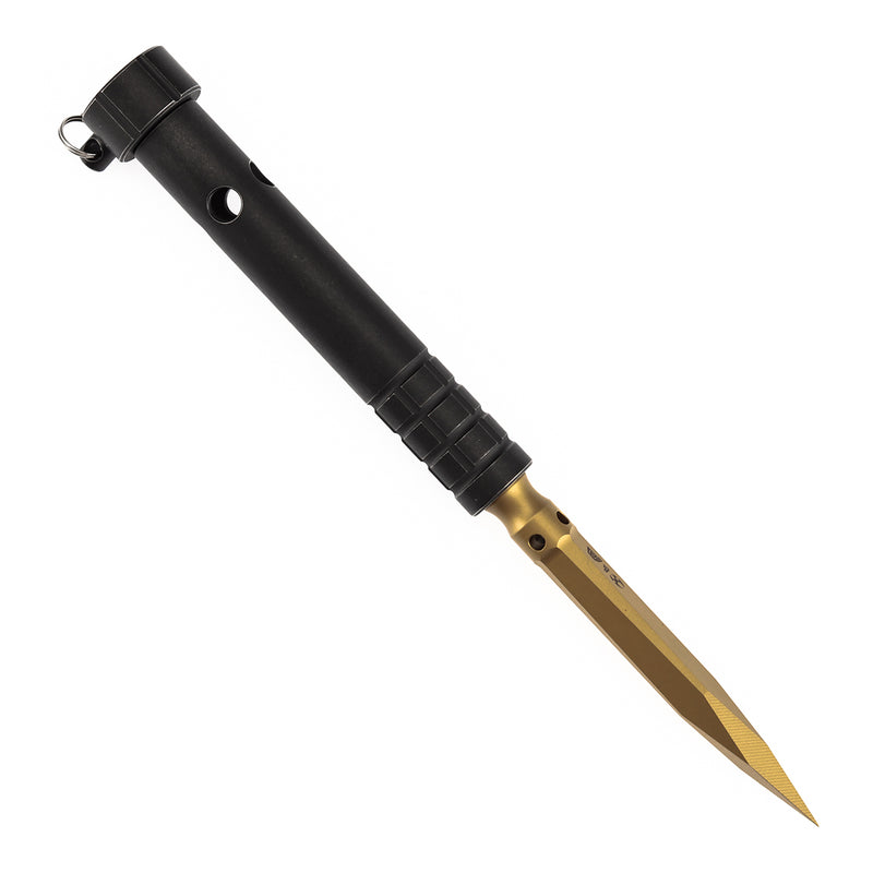 Kansept EDC Tool Stiletto G005A8 Bronze Coated 5CR13 Blade & Black Anodized Titanium Handle Designed by Marco Panella