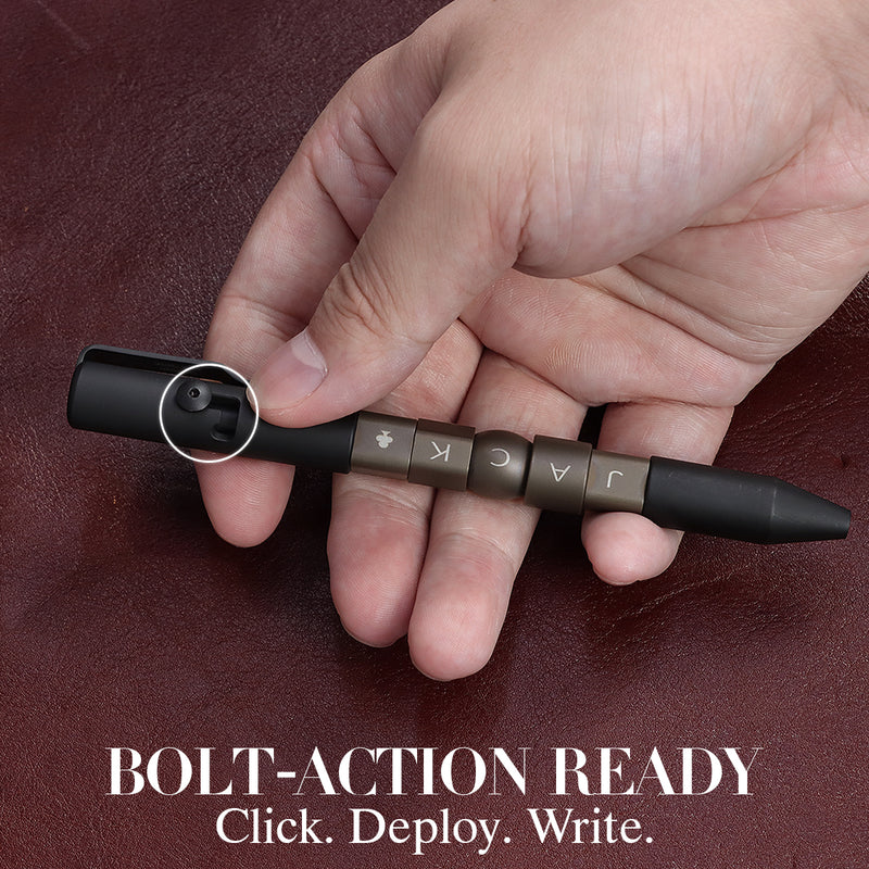 Kansept EDC Titanium Bolt-Action Pen Customizer – Customizable Inserts, Jackpot Vibes Pattern | Designed by Kevin Passon|G013P4