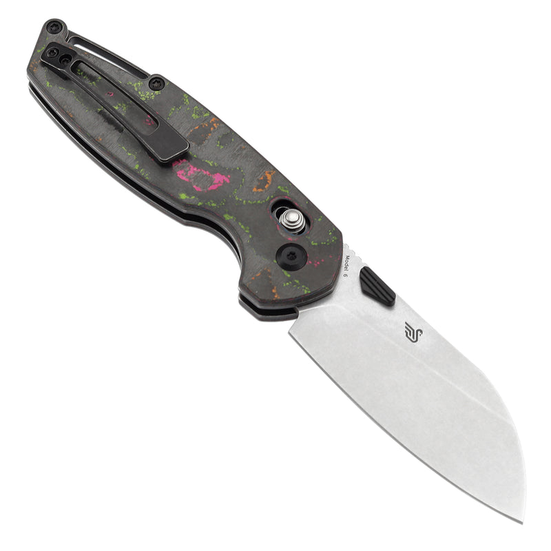 KANSEPT Model 6 Crossbar Lock Knife 80S Carbon Fiber Handle (3.1'' CPM S35VN Blade) Nick Swan Knives Design -K1022V3