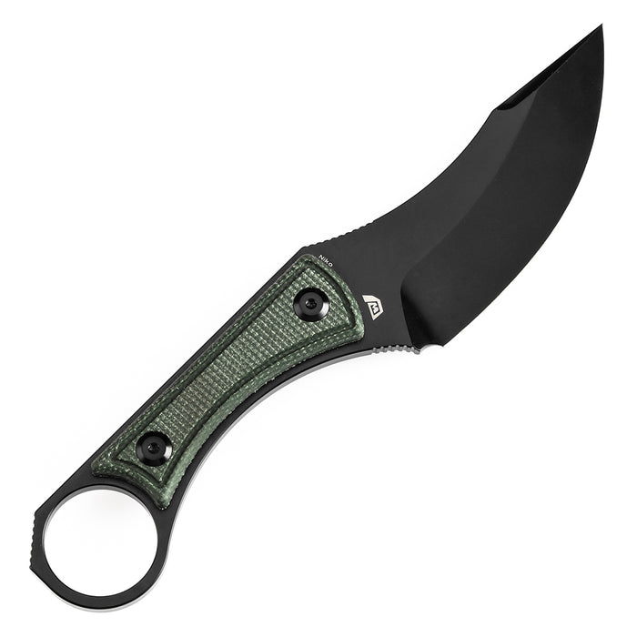 KANSEPT Niko Fixed Knife Green Micarta Handle (3.54''D2 Blade ) with Sheath Marco Knives Design -G004A2