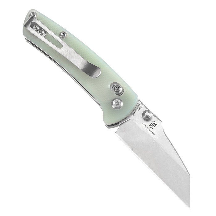 KANSEPT Little Main Street Cross Bar Lock Jade G10 Handle (2.26'' Stonewashed 154CM Blade) Dirk Pinkerton Design T2015V5