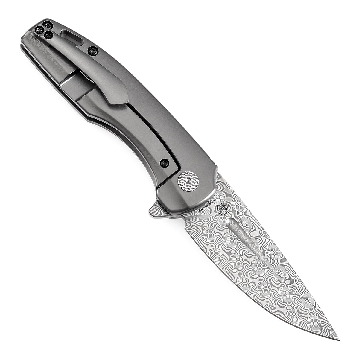 KANSEPT Cassowary Flipper Knife Grey Anodized Titanium Handle (2.9 KANSEPT Cassowary Flipper Knife Grey Anodized Titanium Handle (2.9