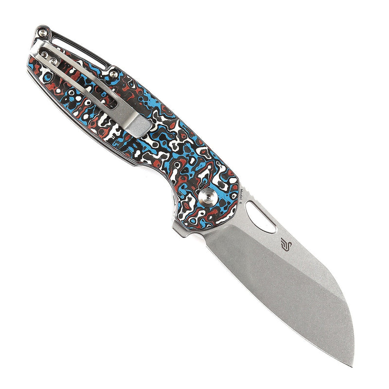 KANSEPT Model 6 Flipper/Thumb Hole Knife Carbon Fiber Handle (3.1'' CPM 20CV Blade) -K1022A7