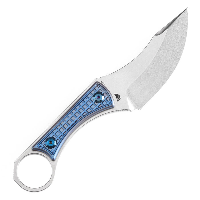 KANSEPT Niko Fixed Knife Blue Anodized Titanium Handle (3.54''D2 Blade ) with Sheath Marco Knives Design -G004A4