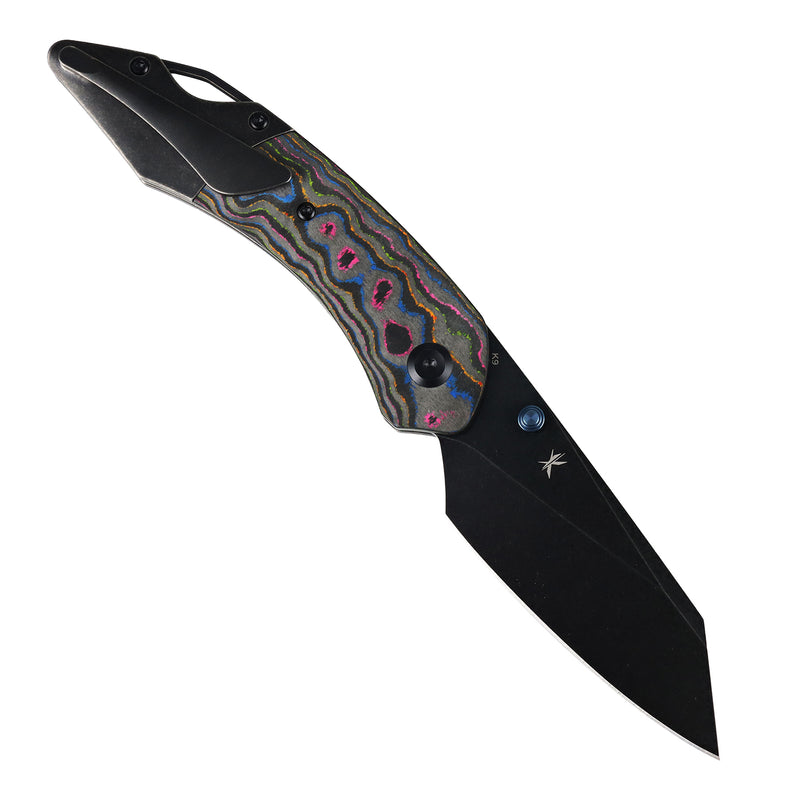 K9 | Bolster Liner Lock | 80S Camo Carbon & Balckwash Titanium | 3.63" CPM S35VN | Keanison Knives Design | K1151A3